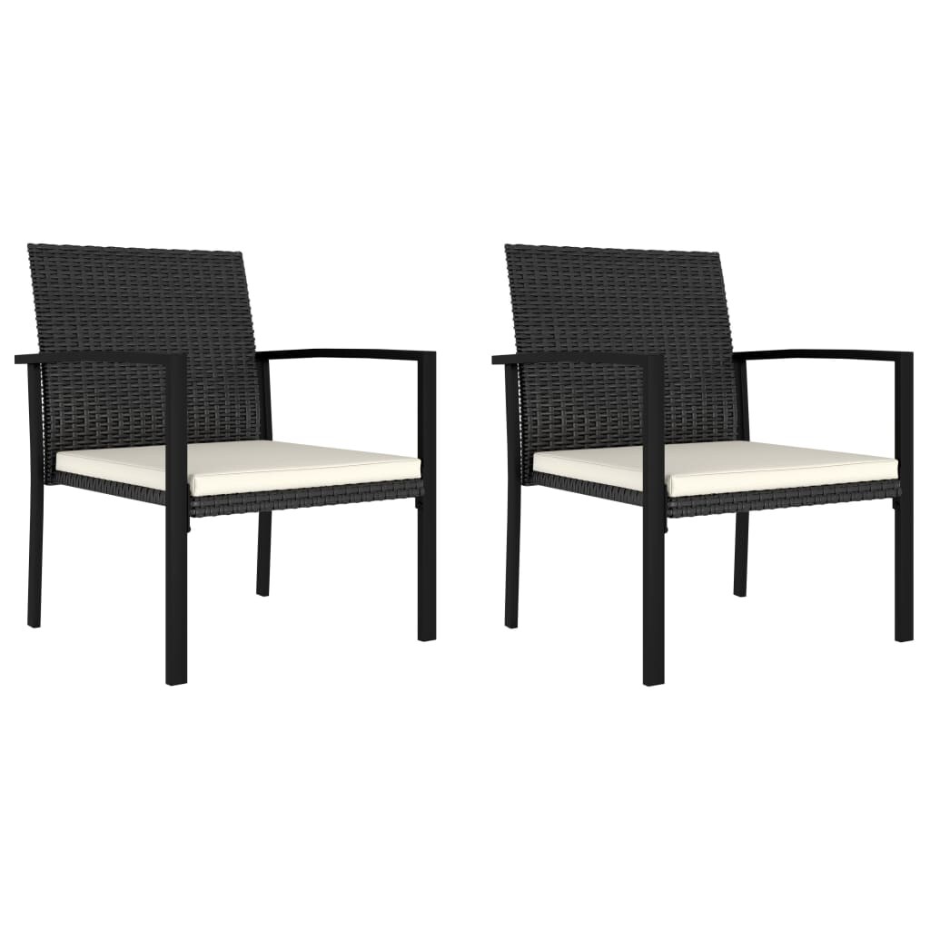 vidaXL Garten-Essstühle 2 Stk. Poly Rattan Schwarz Image
