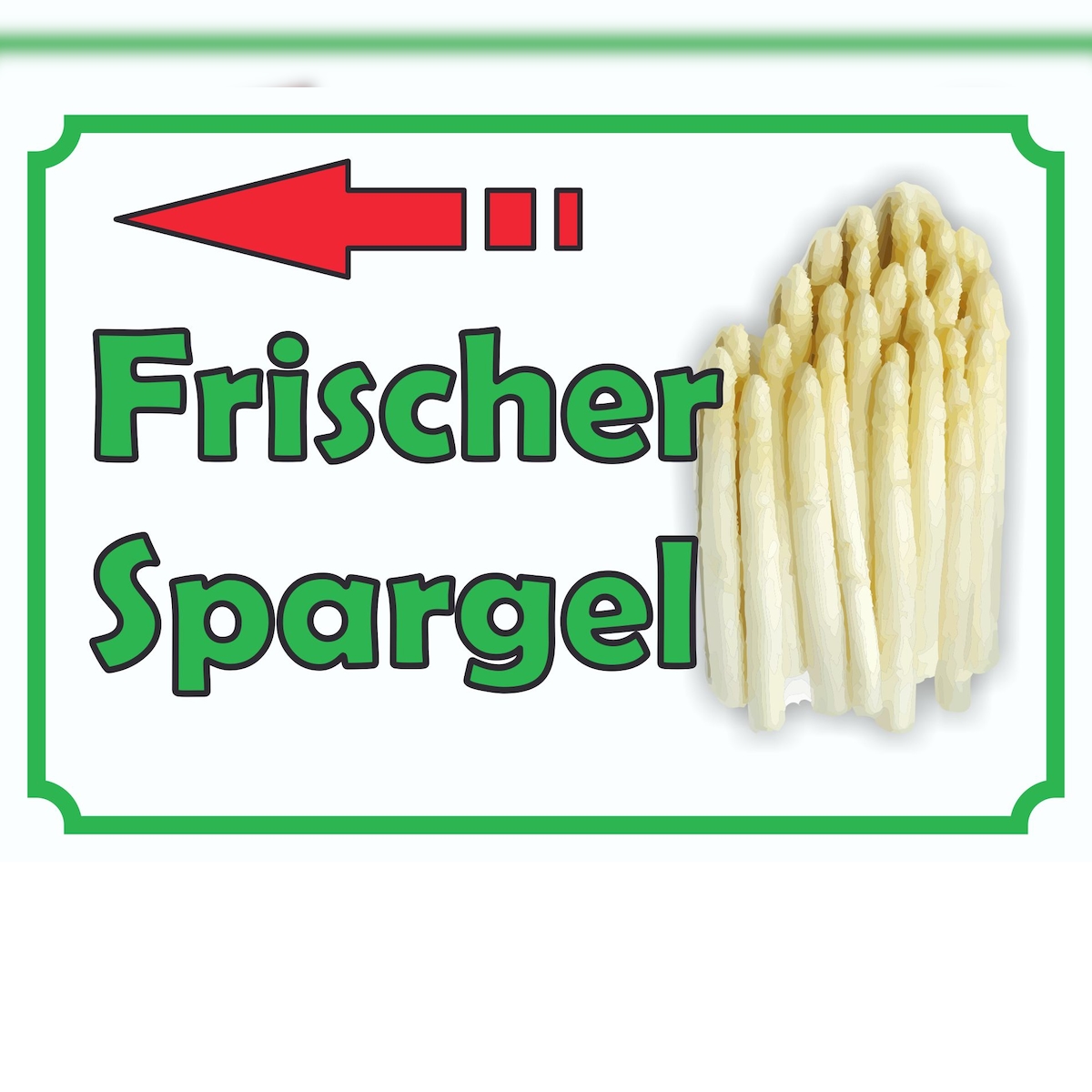 HB-Druck Verkaufsschild Schild Spargel links A6 Rückseite selbstklebend Image