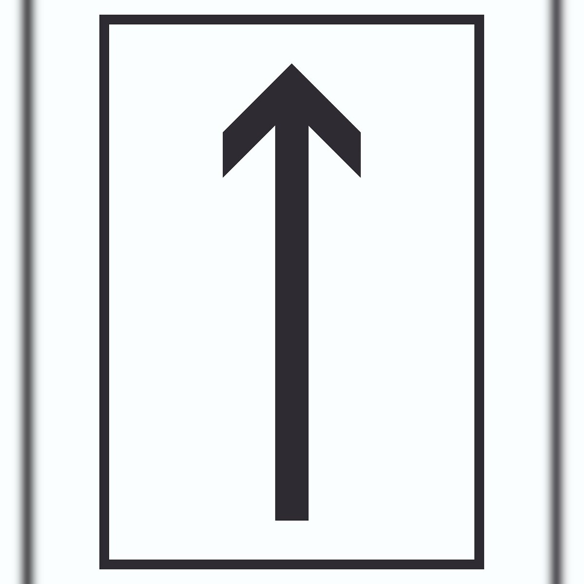 HB-Druck Richtungspfeil hoch Schild hochkant schwarz weiss Pfeil A2 Rückseite selbstklebend
