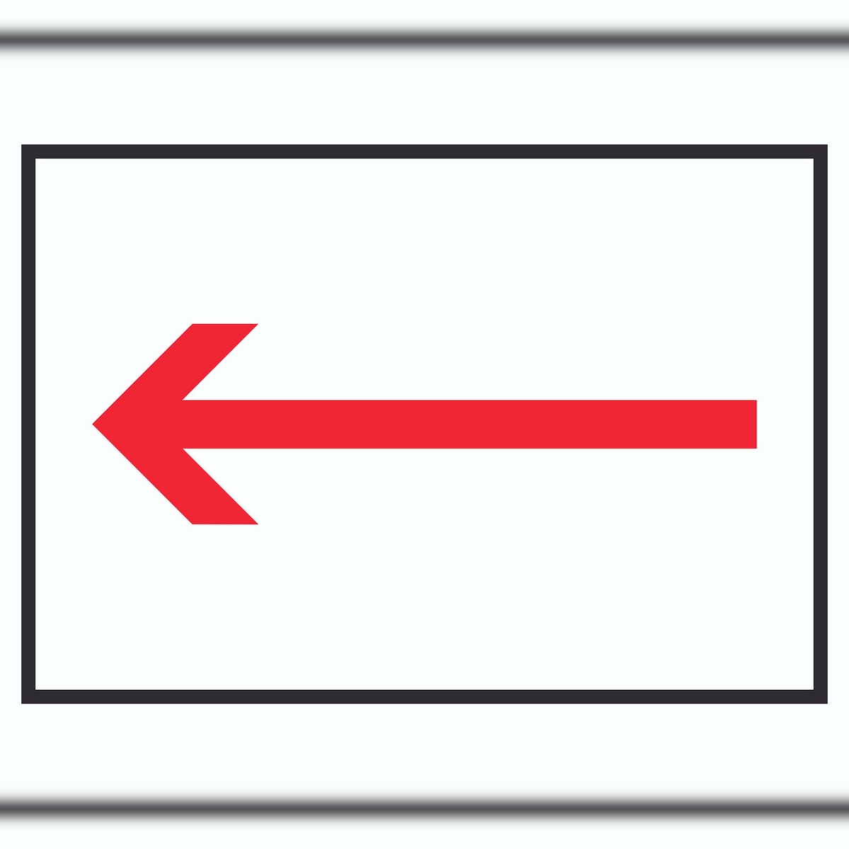HB-Druck Richtungspfeil links Schild waagerecht rot weiss schwarz Pfeil A0 Rückseite selbstklebend Image