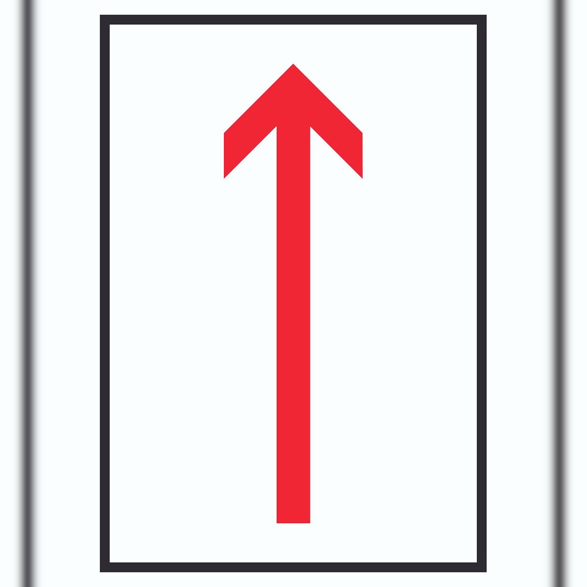 HB-Druck Richtungspfeil hoch Schild hochkant rot weiss schwarz Pfeil A2 Rückseite selbstklebend Image