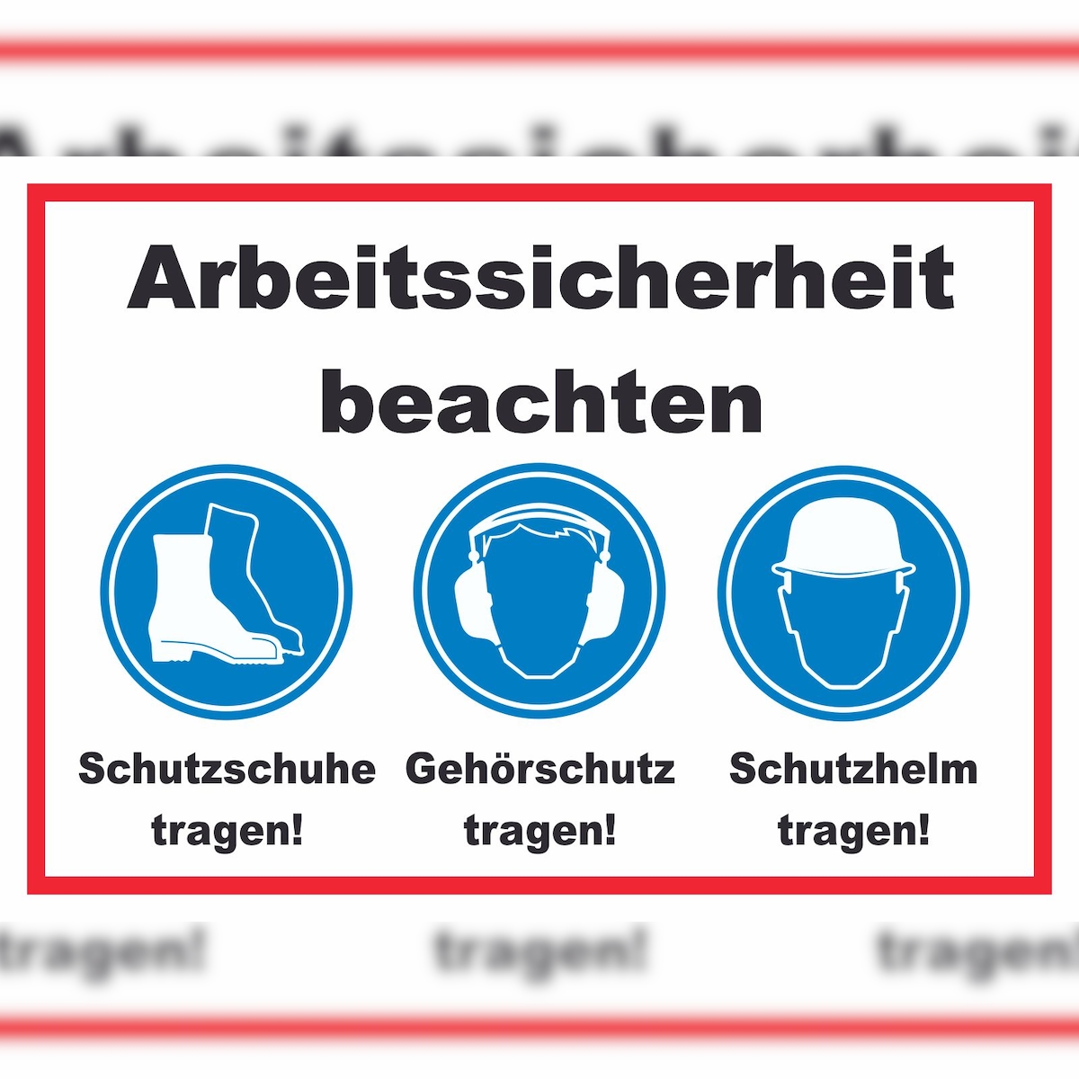 HB-Druck Arbeitssicherheit Füße Ohren Kopf Schild A6 Rückseite selbstklebend Image