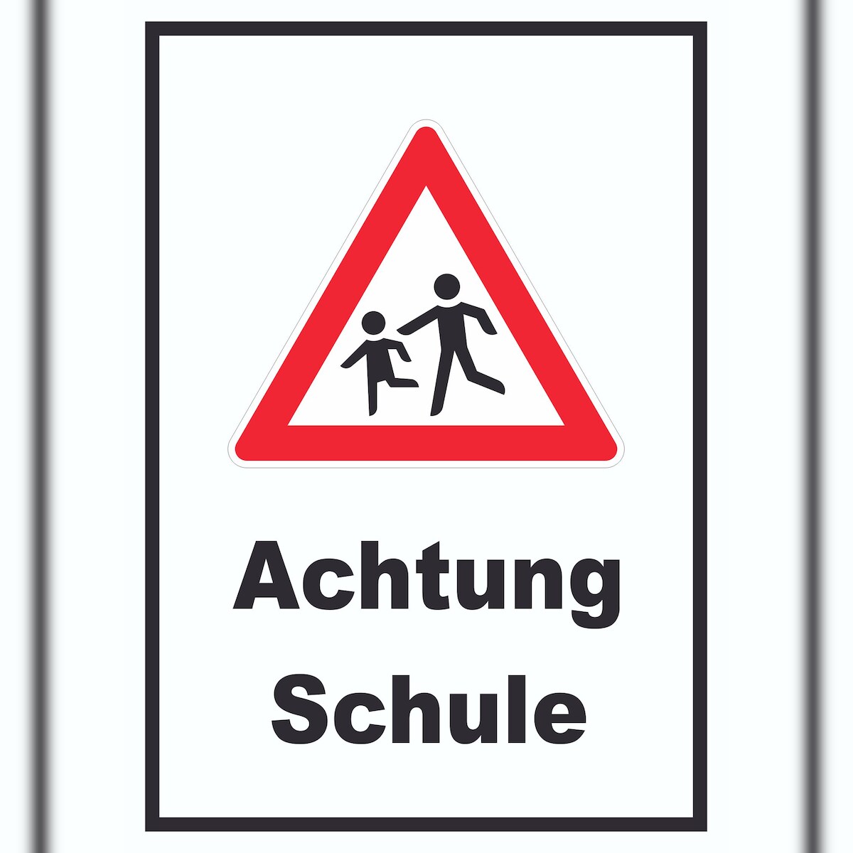 HB-Druck Achtung Schule Schild A5 Rückseite selbstklebend Image