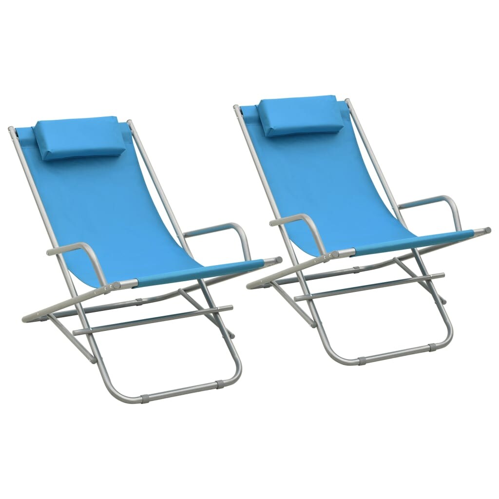 vidaXL Schaukelstühle 2 Stk. Stahl Blau Image