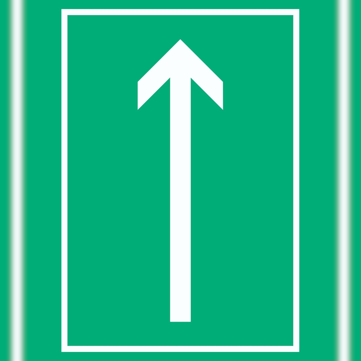 HB-Druck Richtungspfeil hoch Schild hochkant weiss grün Pfeil A6 Rückseite selbstklebend Image