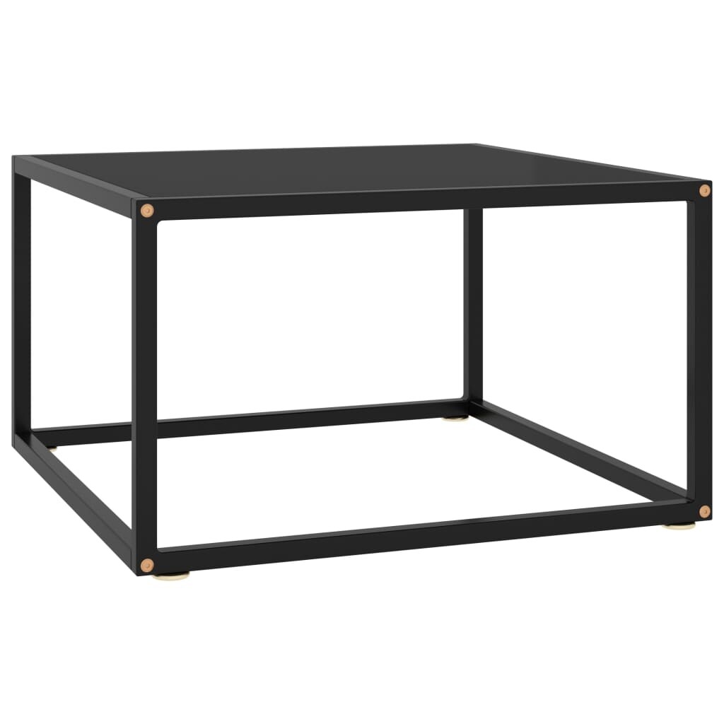 vidaXL Couchtisch Schwarz mit Schwarzem Glas 60x60x35 cm Image