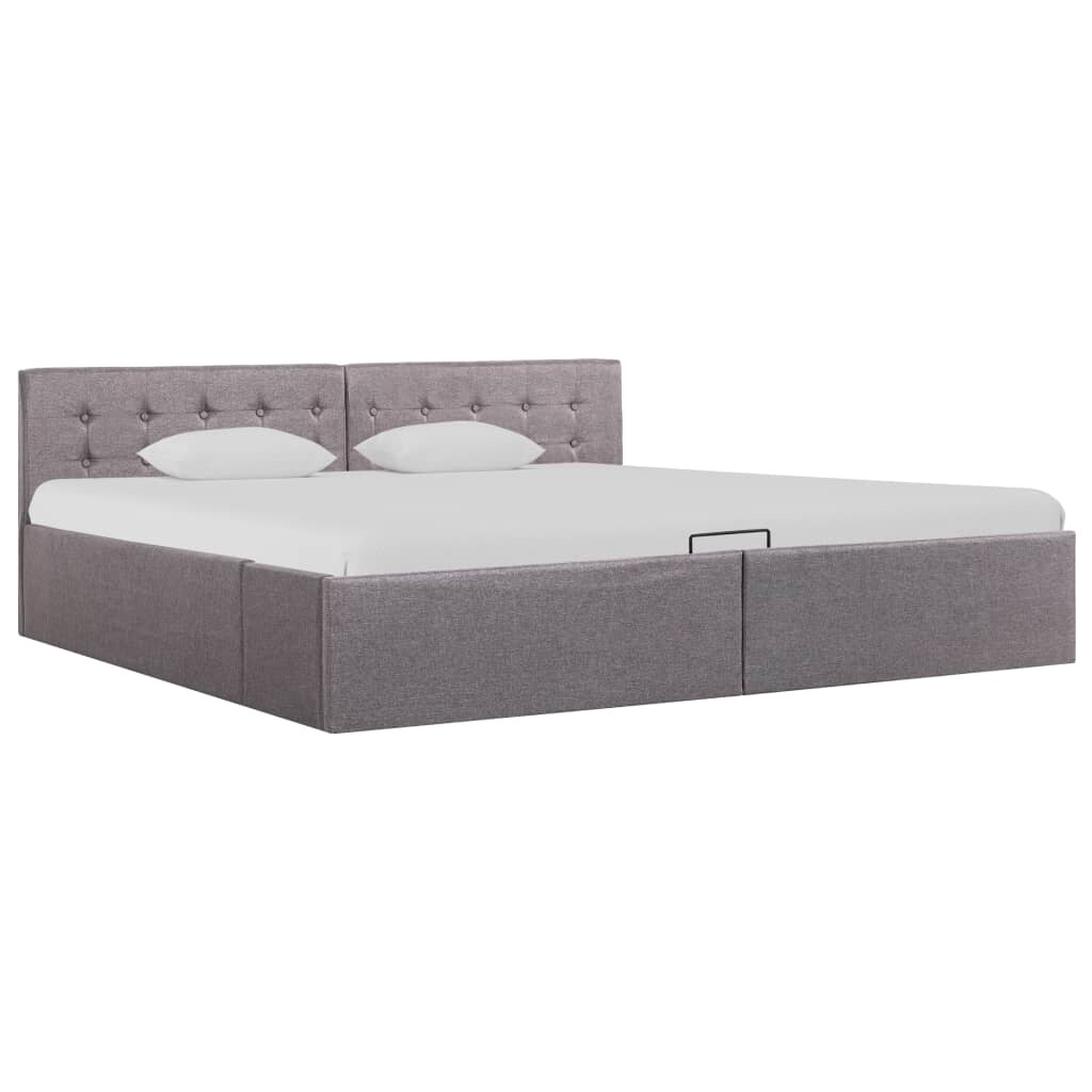 vidaXL Stauraumbett Hydraulisch Taupe Stoff 180×200 cm Image
