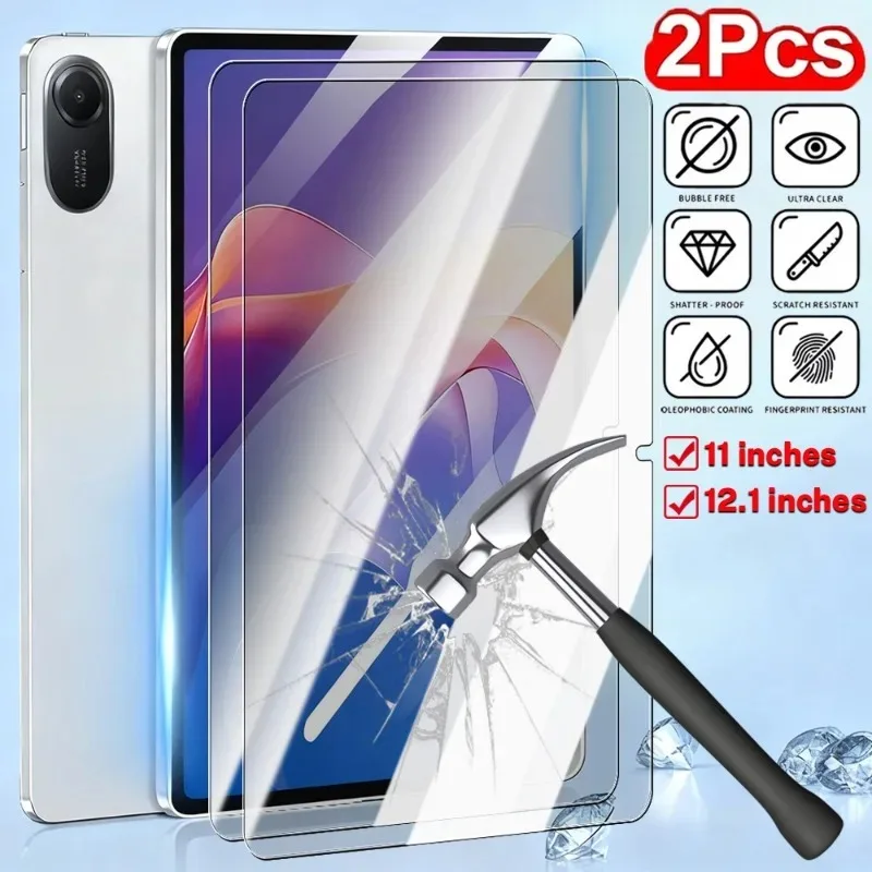 2/1 Stück Displayschutzfolie aus gehärtetem Glas für Redmi Pad 2 11 Zoll/Pad 2 Pro/Xiaomi Poco Pad 12,1 Zoll, kratzfeste Schutzfolie Image