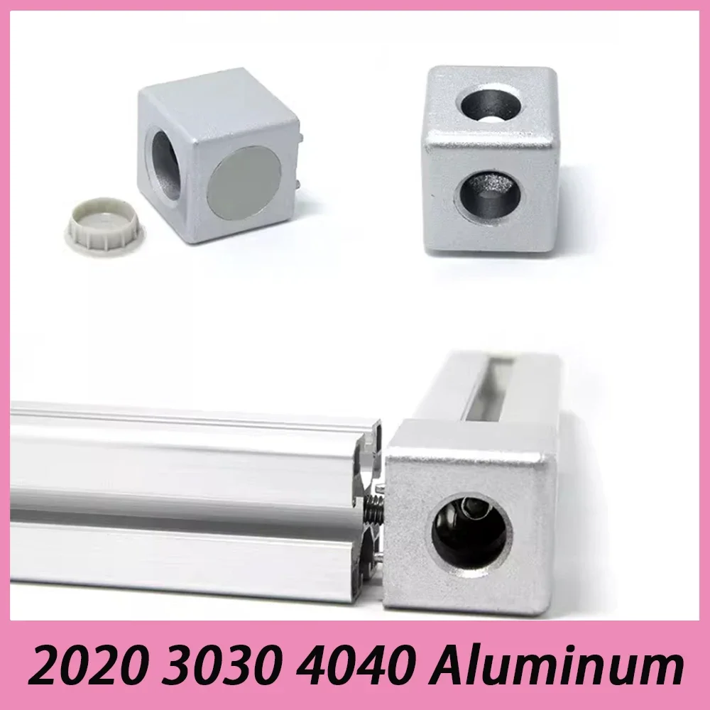 1 Stück 2020 3030 4040 Aluminium-Würfeleckenverbinder Passend für Aluminiumprofil CNC Image