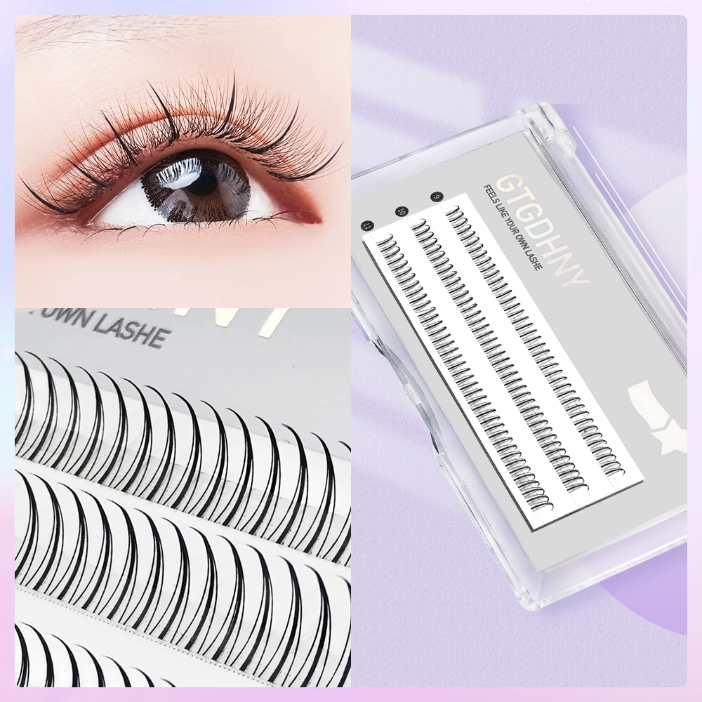 DIY A/M Form Spikes Cluster Wimpern verlängerung Fischschwanz Mix 3d wärme gebundene falsche Wimpern individuelles Make-up natürlichen vorgefertigten Fan