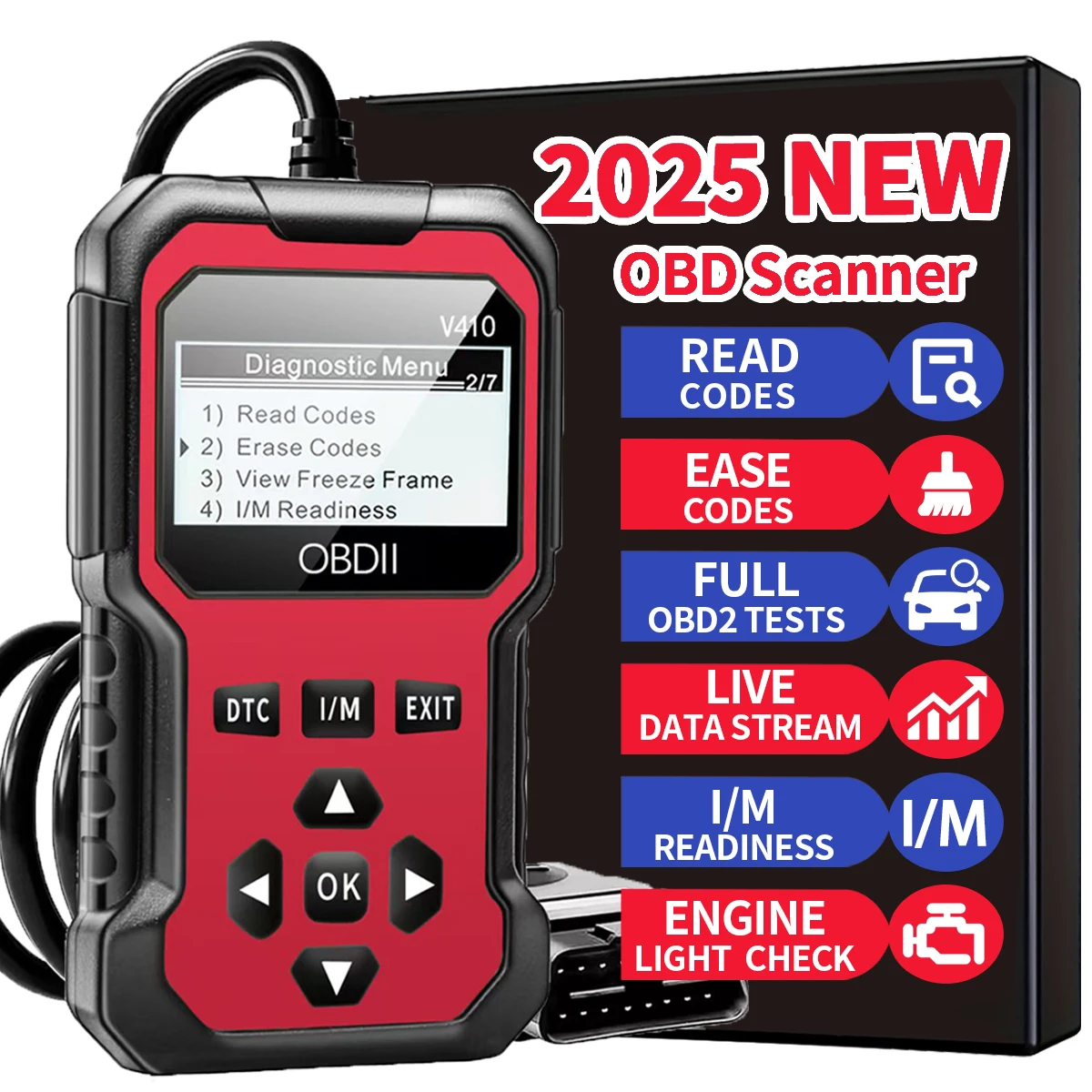 Auto OBDII Diagnose Scanner Code Reader Motor Fehler Code Reader Scanner Kann Scan Tool Für Alle OBD II Protokoll Autos Diagnose Image