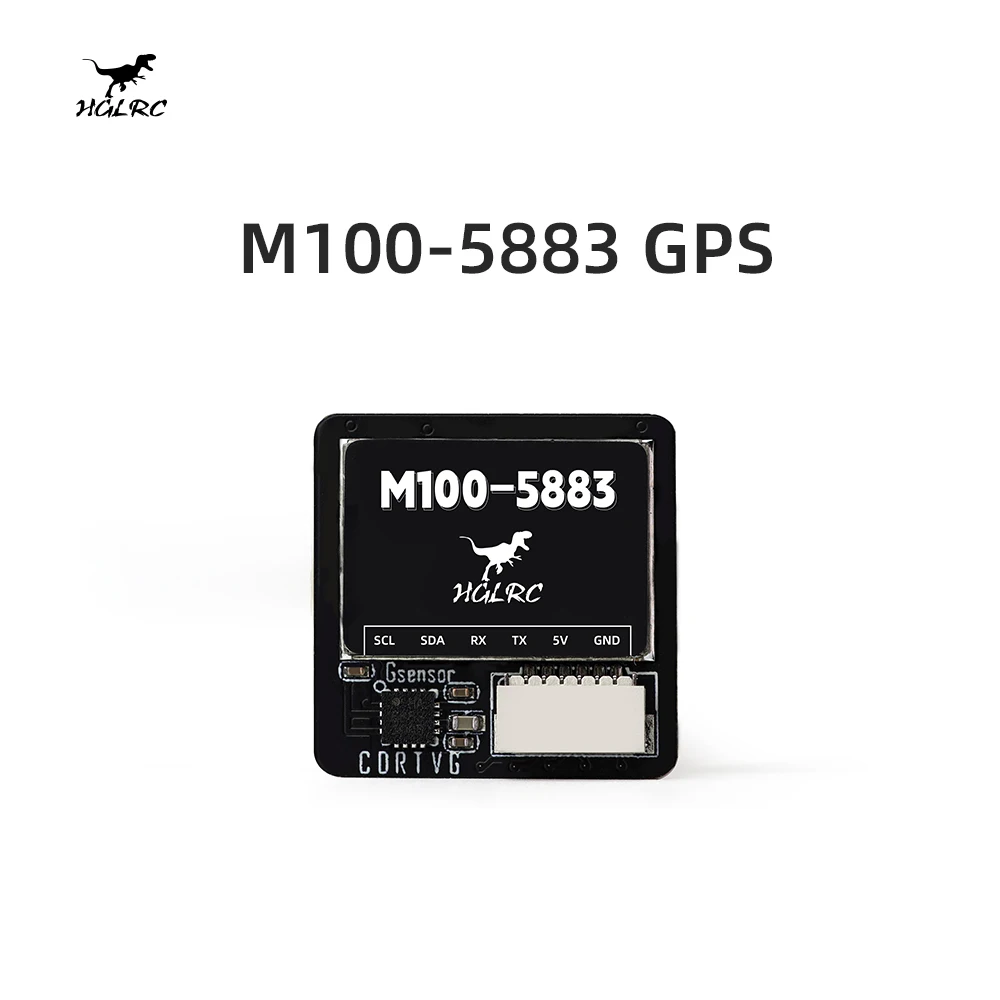 HGLRC M100-5883 M10 GPS-Modul mit Kompass, Keramikantenne, integrierte LED-Anzeigen, 21 x 21 mm, für RC-Flugzeug, FPV, große Reichweite
