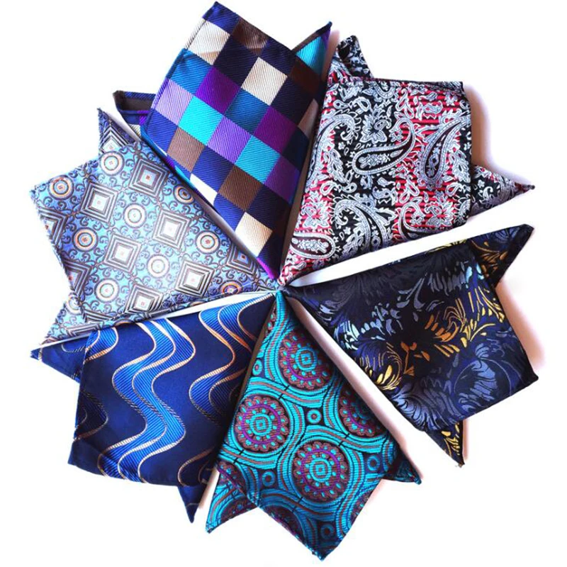 GUSLESON Herren-Taschentücher mit modischem Print-Design, Paisley-Muster, Business-Casual, quadratische Taschen, Taschentuch, Hochzeitstaschentücher Image