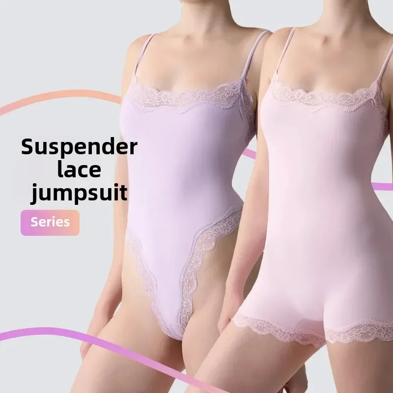 Verstellbarer Riemen, figurbetontes Spitzenkleid für Damen, Sommer, würziger Stil, Innervest, Shapewear-Tanktop, doppellagiger Kunststoffwickel Image