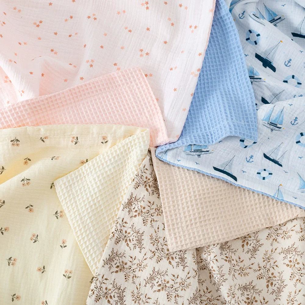 Sommer-Baby-Puckdecke für Neugeborene, Musselin-Waffel-Decke, weiche Baby-Empfangsdecken für Jungen und Mädchen, Säuglingsdecken für Kinderbett