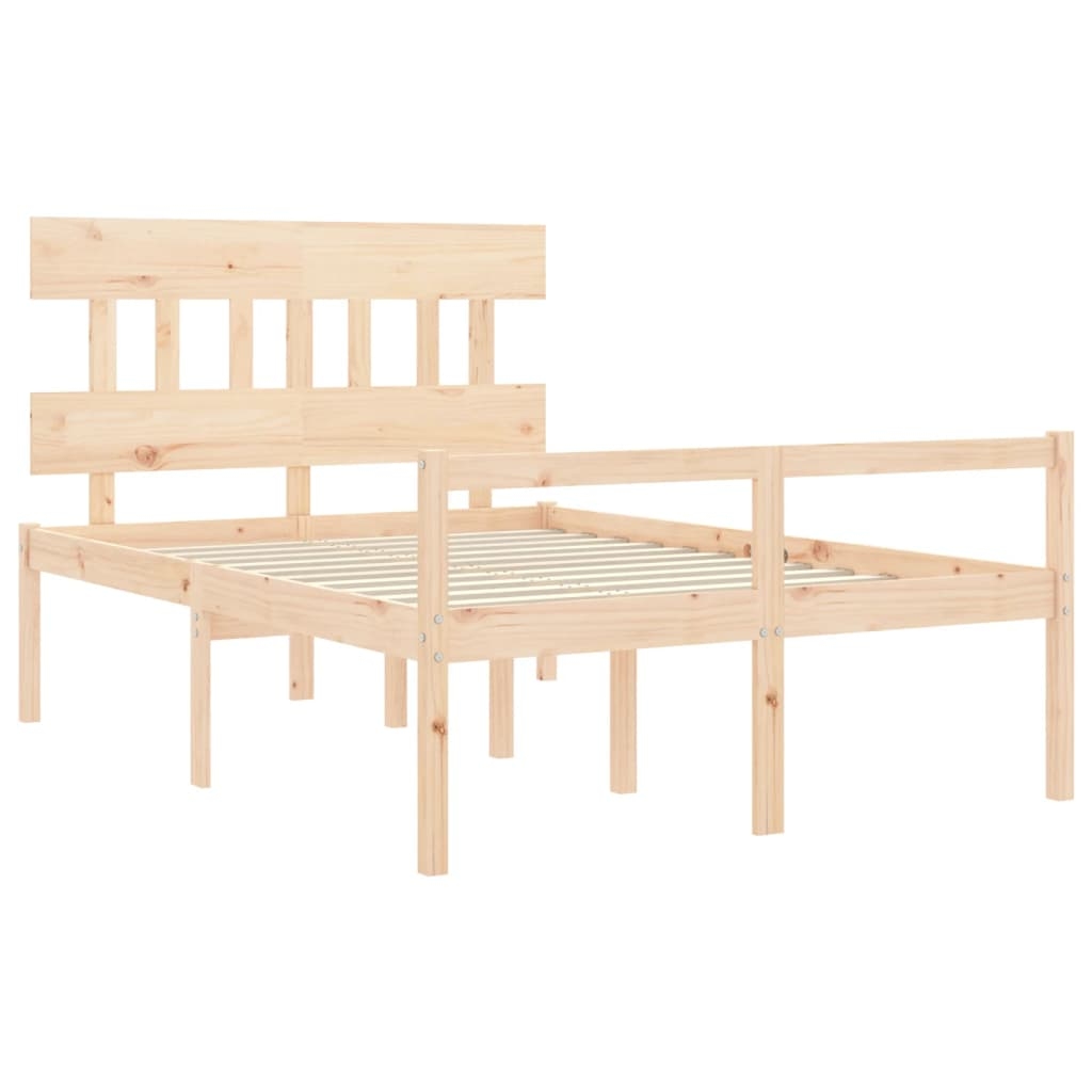 vidaXL Seniorenbett mit Kopfteil 140x190 cm Massivholz Image