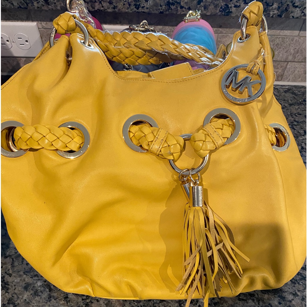 Michael Kors Bags | Mk Authentic Leather Purse Micheal Kors | Color: Gold/Orange | Size: Big