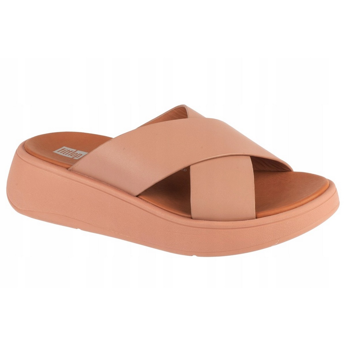 FitFlop - "F-Mode" Badesandale für Damen, Leder, flach geformter Absatz (Beige)