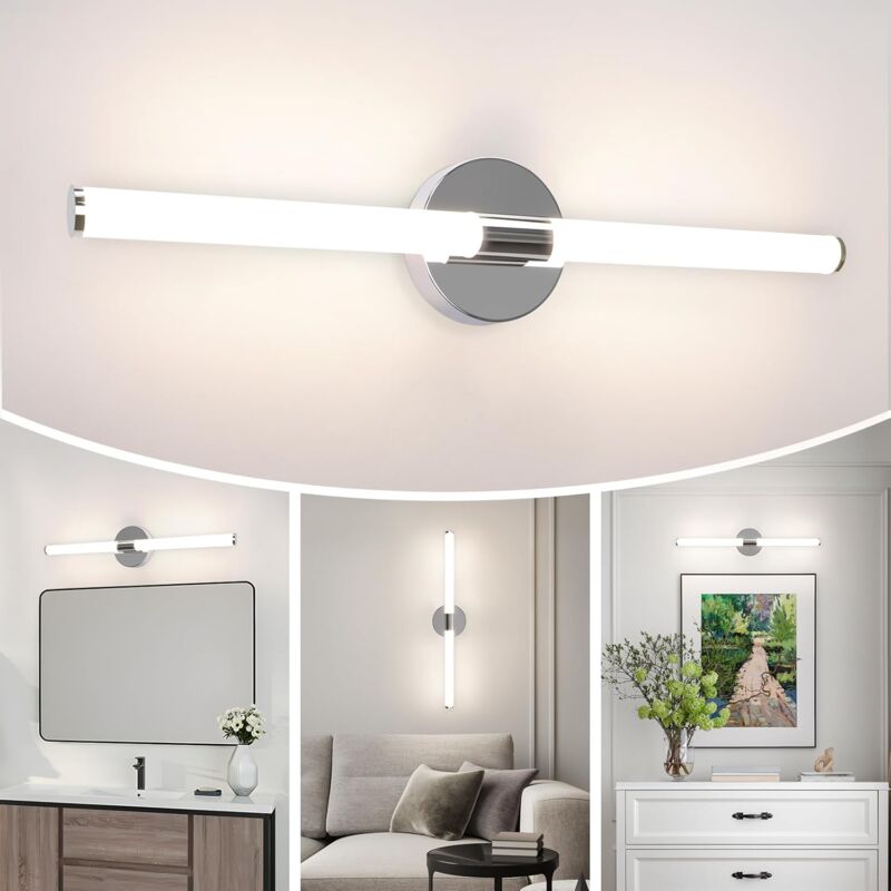 Lampada Da Specchio Per Bagno Applique Led - Lampada Da Bagno 8w Applique Da Bagno 60cm Lampada Da Parete 4000k Bianco Neutro Moderna Impermeabile Ip44 Lampada Da Bagno Cromata - Gbly