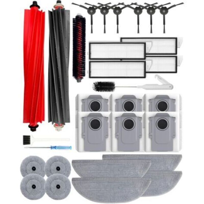 Set Di Accessori Da 30 Pezzi Per L'Aspirapolvere Robot Roborock S8 Maxv Ultra/s8 Max Ultra: 2 Spazzole Principali, 6 Sacchetti Per La Polvere Con Carbone Attivo, 4+4 Panni Per La Pulizia, 4 Filtri Hep
