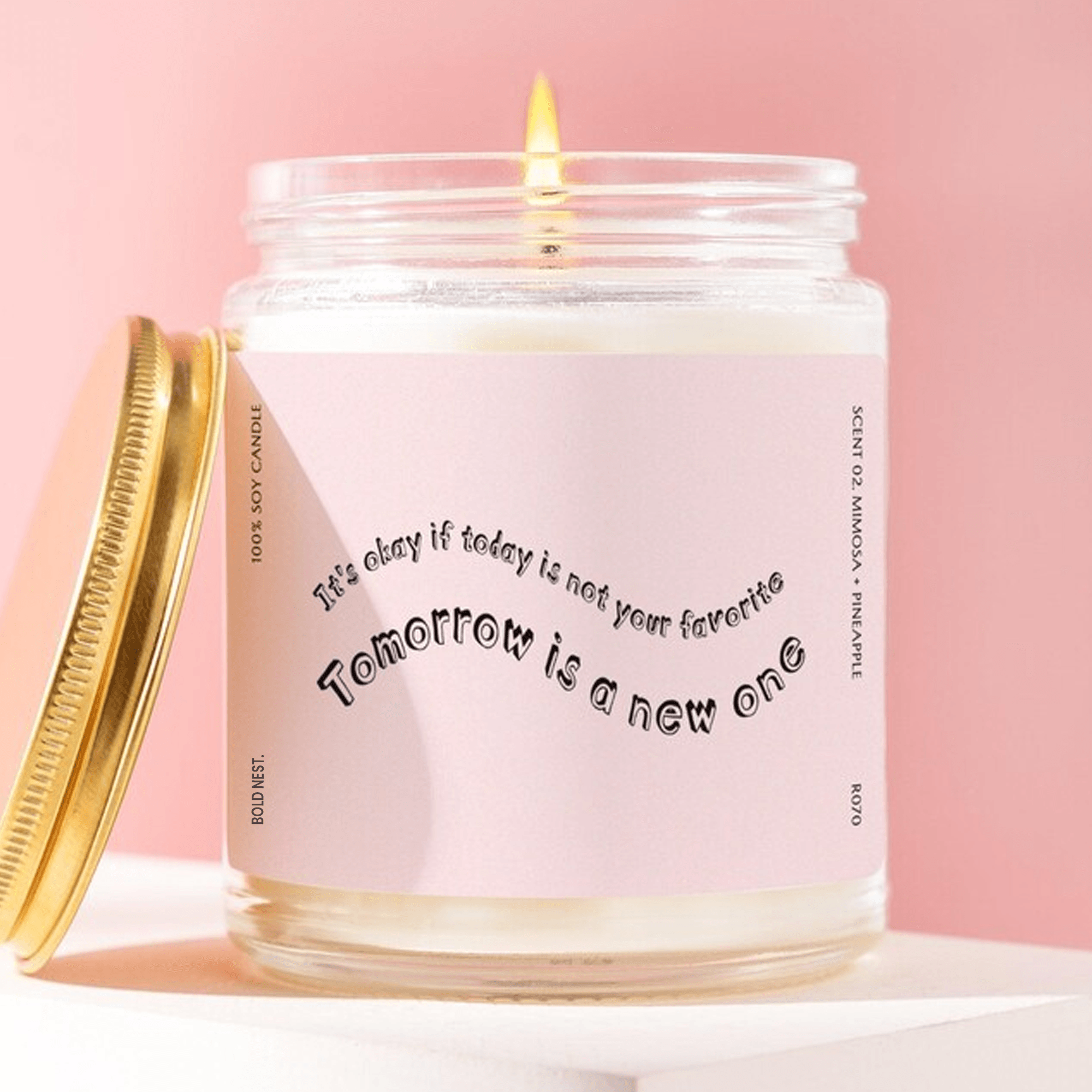 Encouragement Candle Tomorrow Is A New Day Positive Quote Candle Mental Health Gift Self Care Candle Inspirational Gift clear Jar vanilla Bean