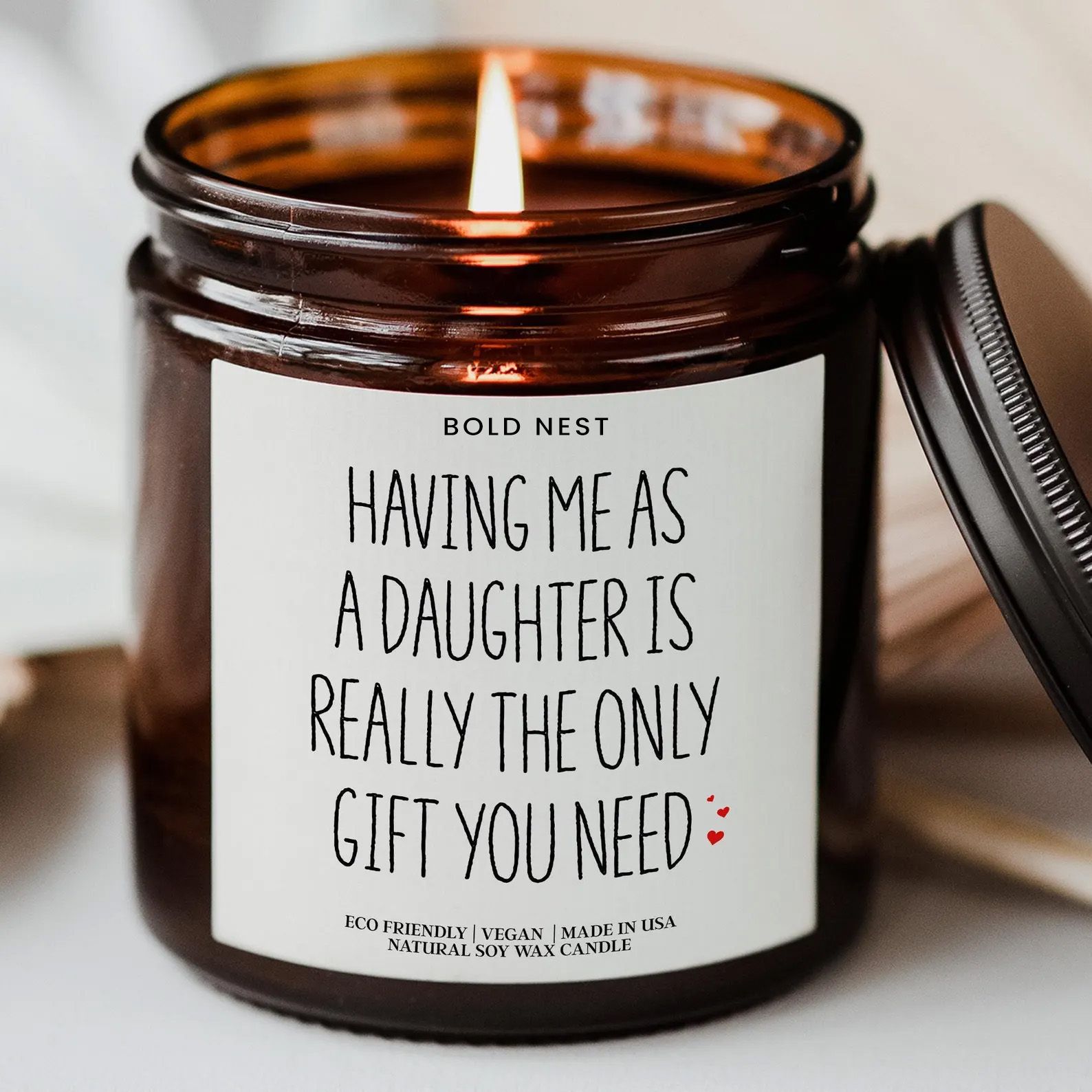 Funny Mom Candle Gift Having Me As A Daughter Mothers Day Birthday Candle For Mom 2026 clear Jar eucalyptus Lavender Herb