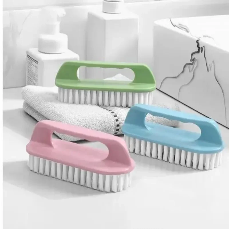 All Purpose Stiff Bristle Scrub Brush Household & Shoe Cleaning Brush For Laundry & Surface Care pink