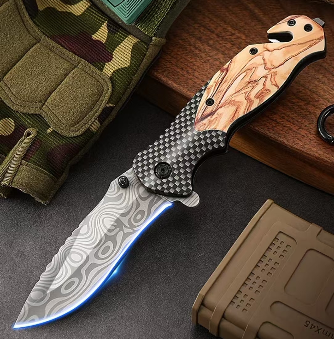 All Purpose Compact Stainless Steel Pocket Knife Portable Outdoor & Fruit Knife light Yellow