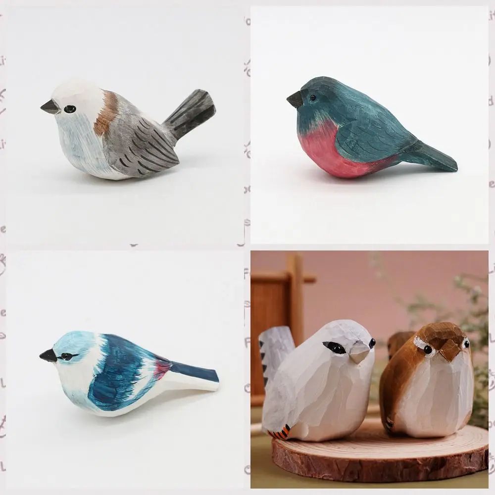 Hand Carved Wooden Bird Figurine For Rustic Home Decor And Bird Lover Gifts 11