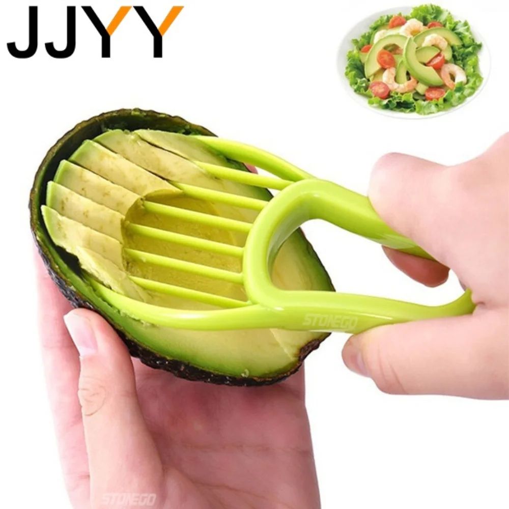 3 in 1 Avocado Slicer & Pitter Multi Function Avocado Cutter And Fruit Prep Tool yellow