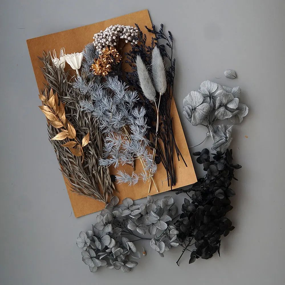 Preserved Dried Hydrangea Flower Set Real Floral Materials For Resin, Candle & DIY Crafts h 23