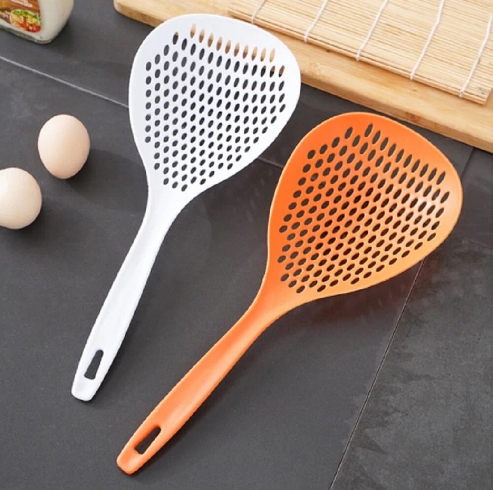 Handle Scoop Colander Strainer For Pasta, Veggies & Fried Foods Handle Scoop Colander Strainer For Pasta, Veggies & Fried Foods