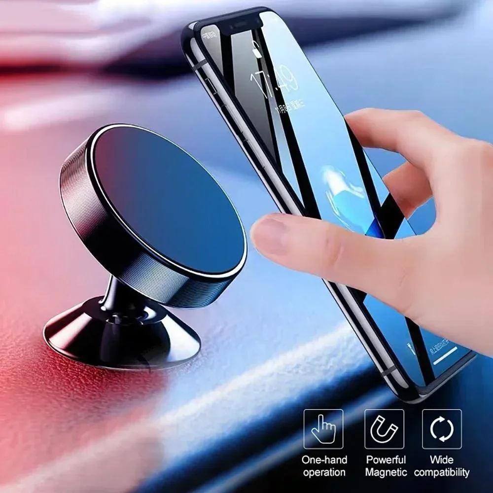 Universal Magnetic Car Phone Holder Rotating Mount For All Smartphones gold