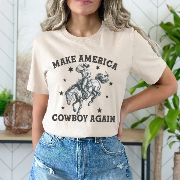 Make America Cowboy Again Vintage Western Shirt Or Sweatshirt grey l sweatshirt