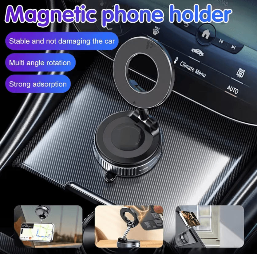360 Magnetic Car Phone Holder Foldable Suction Cup Phone Mount For Dashboard & Multi Use 360 Magnetic Car Phone Holder Foldable Suction Cup Phone Mount For Dashboard & Multi Use