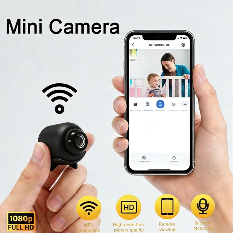 Smart Home Mini Surveillance Camera 1080P HD & Night Vision WiFi Connected Motion Detection Security Camera Smart Home Mini Surveillance Camera 1080P HD & Night Vision WiFi Connected Motion Detection Security Camera