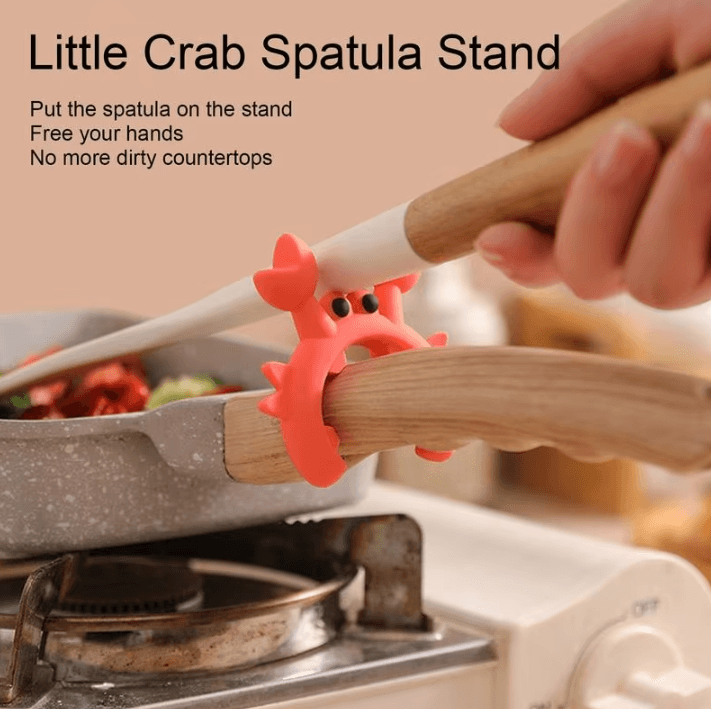 CrabClip Silicone Utensil Rest Heat Resistant Spoon Holder For Stove Anti Drip Kitchen Organizer light Green