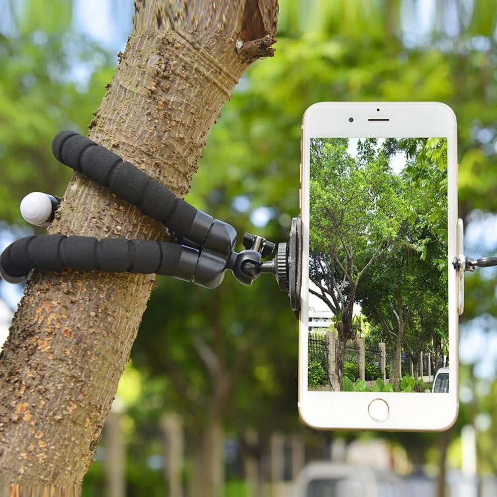 Flexible Phone Tripod Stand With Holder Clip Mini Octopus Tripod For Smartphones blue