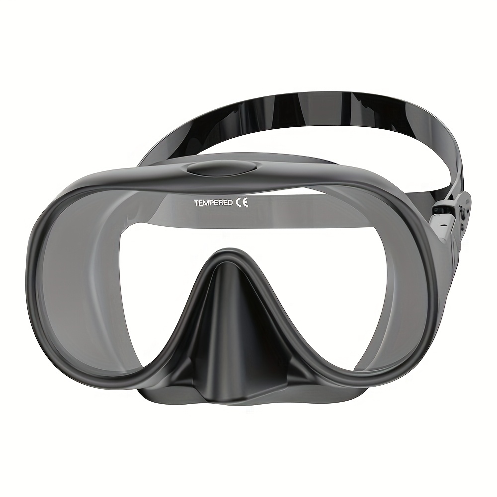 HD Panoramic Snorkeling Mask Frameless Wide View Diving Goggles darkblue