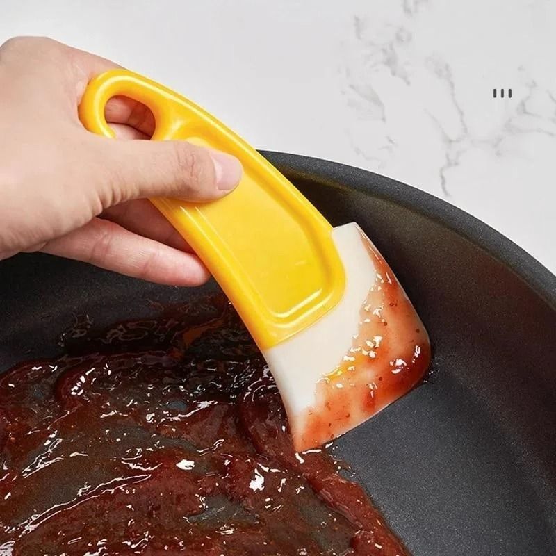 Soft Blade Kitchen Scraper Tool Non Scratch Pan And Pot Cleaning Spatula 3 Pcs