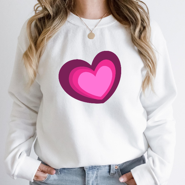 Heart Valentines Day Sweatshirt | Womens Cute Heart Graphic Crewneck Pullover For Valentine Outfit white s sweatshirt