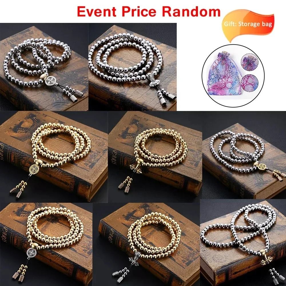 Tactical Steel Buddha Beads Wearable Defense Chain Necklace High Yield EDC Protection Hub 128 8 Mm Steel X 2