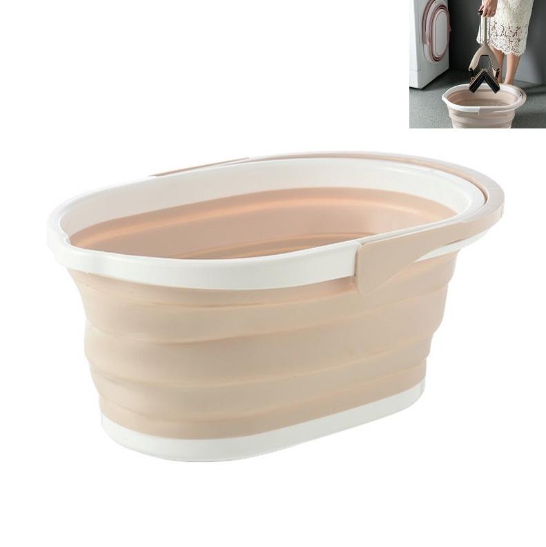 Foldable Rectangle Mop Cleaning Bucket Space Saving Durable Household Cleaning Bucket pink