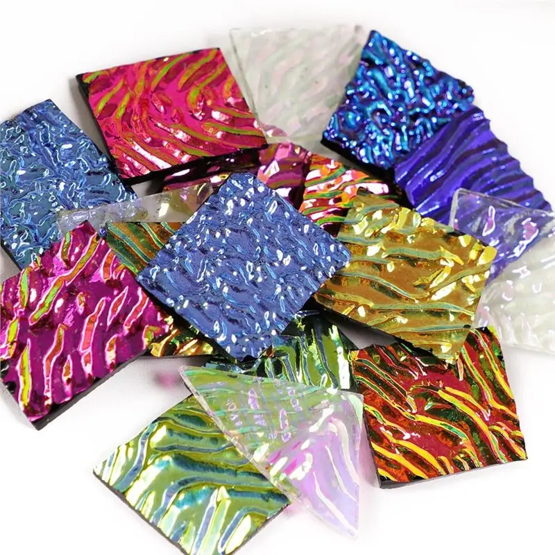 AT69 -COE90 84G für Schmuckherstellungszubehör, 3 Beutel/Dichroic-Glasschrott, verschiedene Schmelzglas-Sicherungs-Mikrowellen-Ofenglas Image