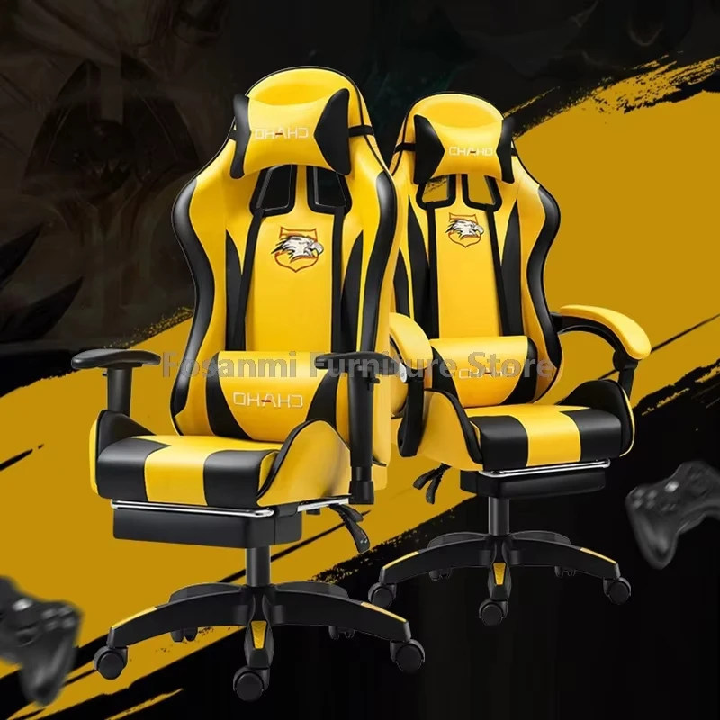 Esports Gamers Drehstuhl mit Armlehnen, Internet-Anker-Rennstuhl, hochwertige Leder-Home-Office-Computer-Gaming-Stühle