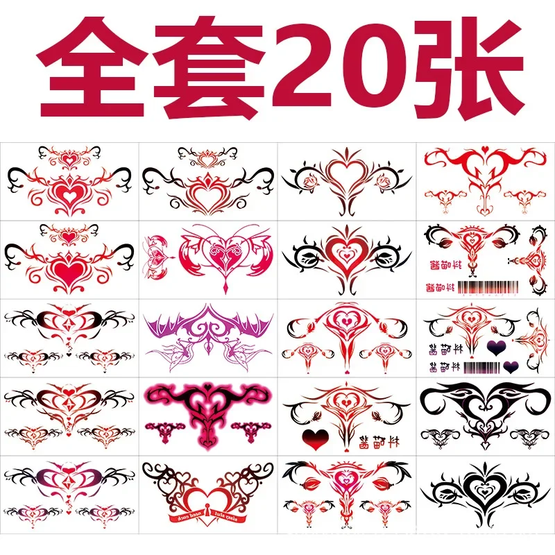 10 Stück Set Tattoo Aufkleber für Frau sexy Bauch temporäre Tattoos Cartoon sexy gefälschte Tattoos junge Mädchen Body Art Festival Tattoo Image