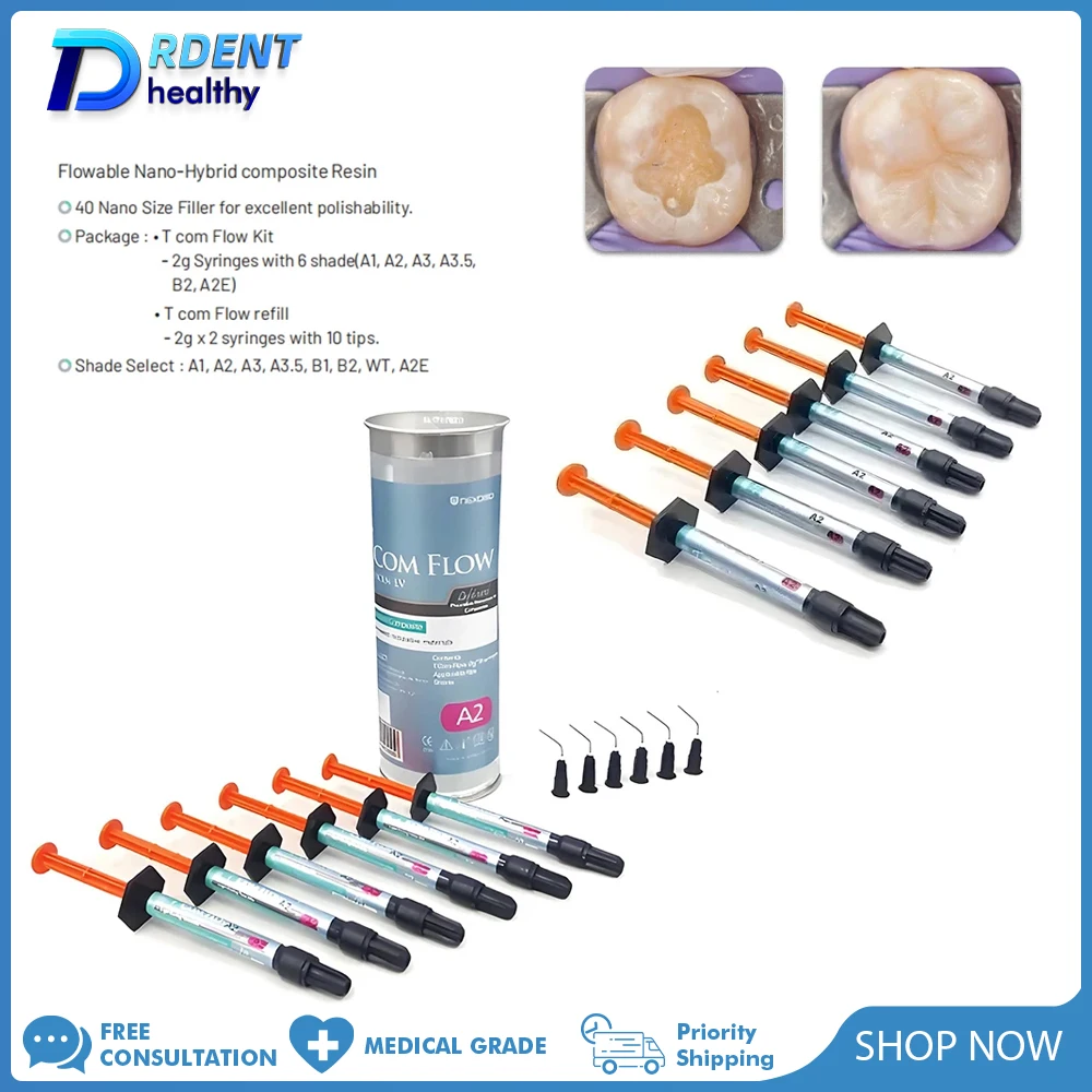 Dental Composite Koreanische Flüssigkeit Harz Fließbare Harz A2A3 Nano Hybrid Zähne Reparatur Lichthärtung Harz Zahnmedizin Füllmaterial Image