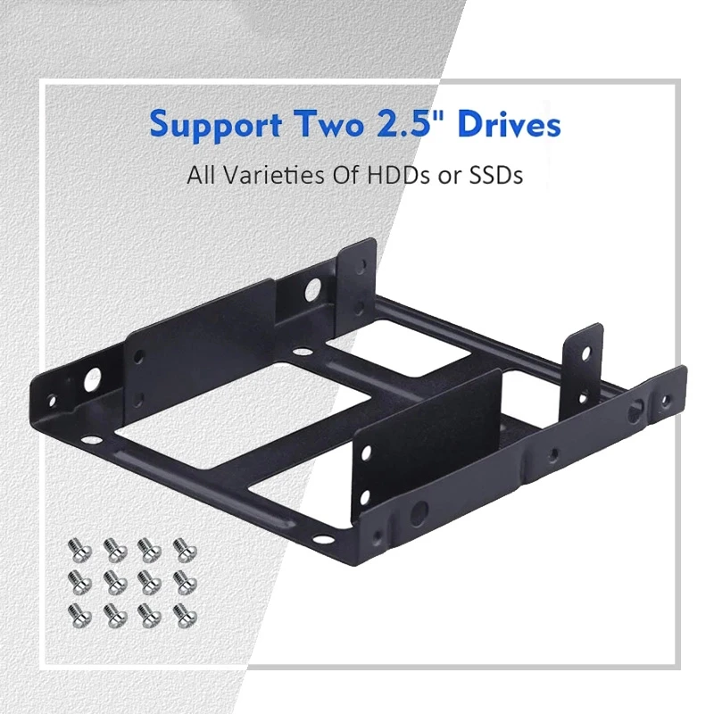 2,5 bis 3,5 Zoll Festplattenhalterung Harte Dual-Desktop-SSD-Montagehalterung Interner Adapter unterstützt zwei 2,5-Zoll-Festplatten oder SSD-Laufwerke Image