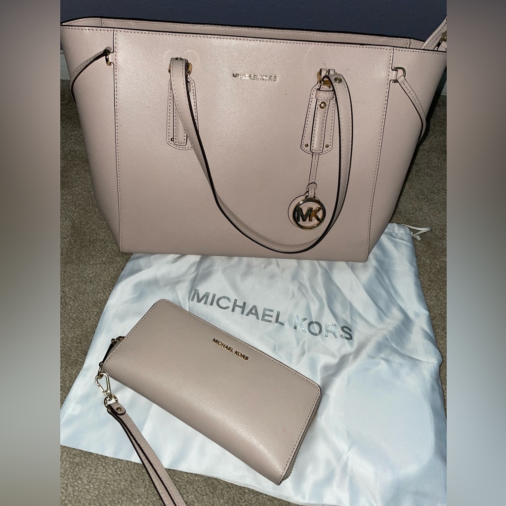 Michael Kors Bags | Authentic Michael Kors Handbag With Wallet. | Color: Cream | Size: Os
