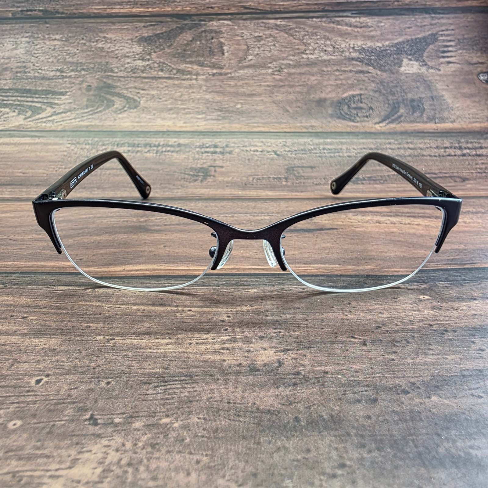Coach Accessories | Coach Hc 5046 Leigh Eyeglasses Satin Navy Dark Tortoise Women's 50-18-145 | Color: Black/Brown | Size: One Size